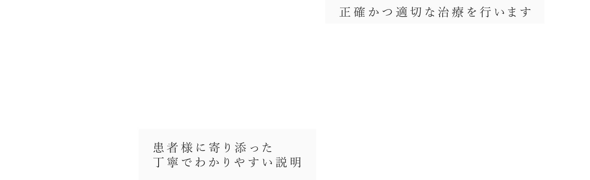 正確かつ適切な治療を行います　患者様に寄り添った丁寧でわかりやすい説明